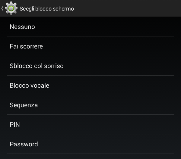 Android blocco schermo