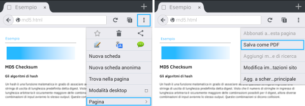 Firefox per Android, salvare una pagina in PDF