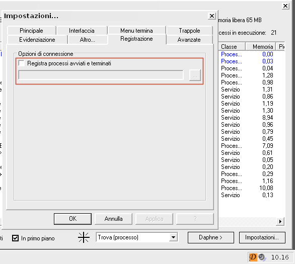 Daphne log programmi