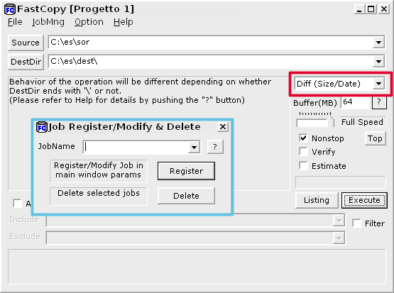 FastCopy progetti backup