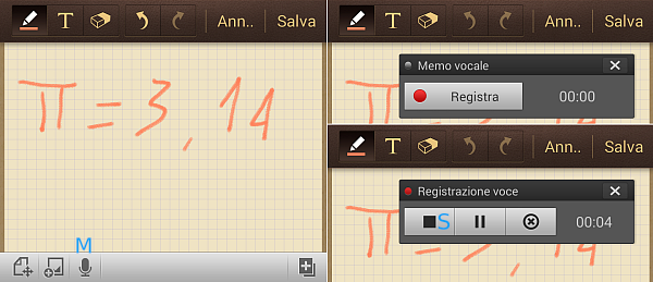 Samsung S Memo Vocali