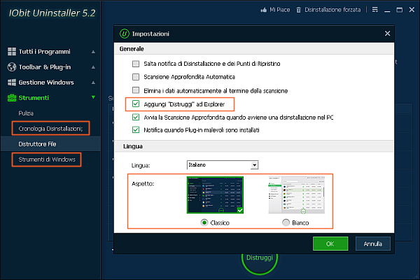Guida ad IObit Uninstaller, la funzioni accessorie