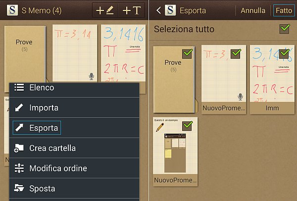 Samsung S Memo, salvare le note in PDF o JPG