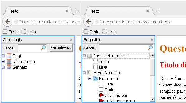 Firefox, gestire cronologia e segnalibri dalla sidebar