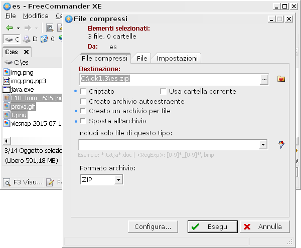 FreeCommander ZIP password