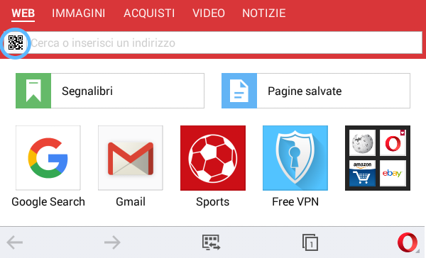 Opera Mini, leggere un QR Code