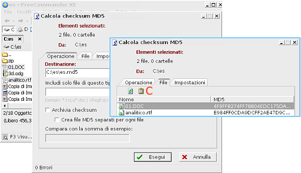 FreeCommander checksum MD5