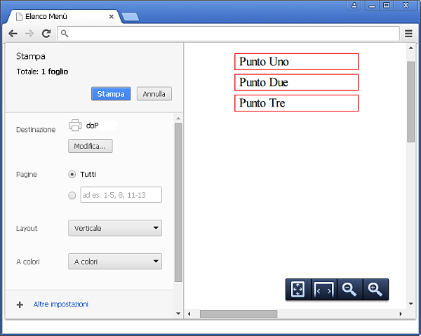 Google Chrome Stampa