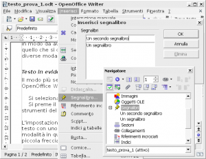 OpenOffice Writer Segnalibri