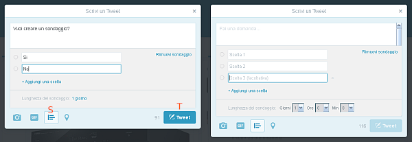 Twitter, creare un sondaggio