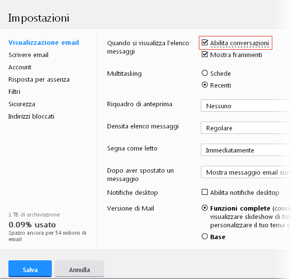 Yahoo Mail Conversazioni 1