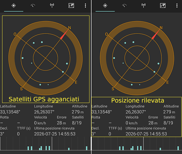 SatStat, determinare la propria posizione GPS