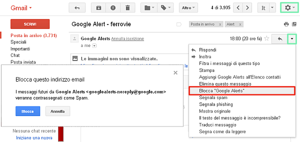 Gmail, bloccare un mittente
