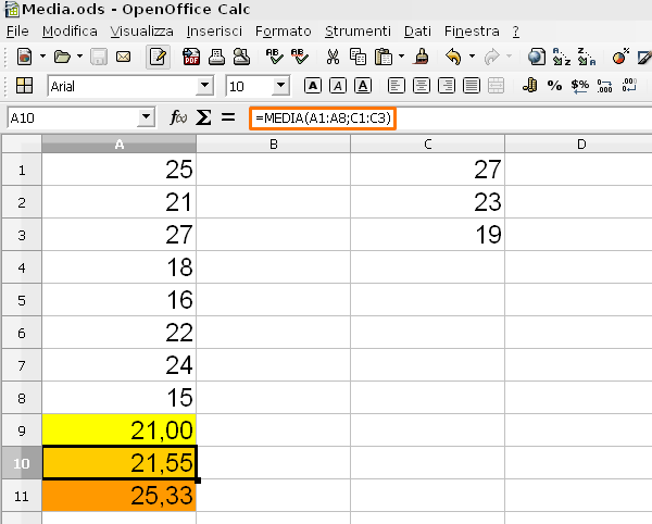 openoffice calc database