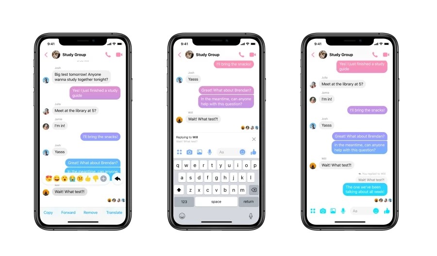 Istruzioni per citare messaggi in Facebook Messenger da fine marzo