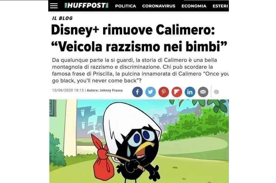 Come riconoscere la bufala Facebook di Calimero rimosso da Disney+ per razzismo