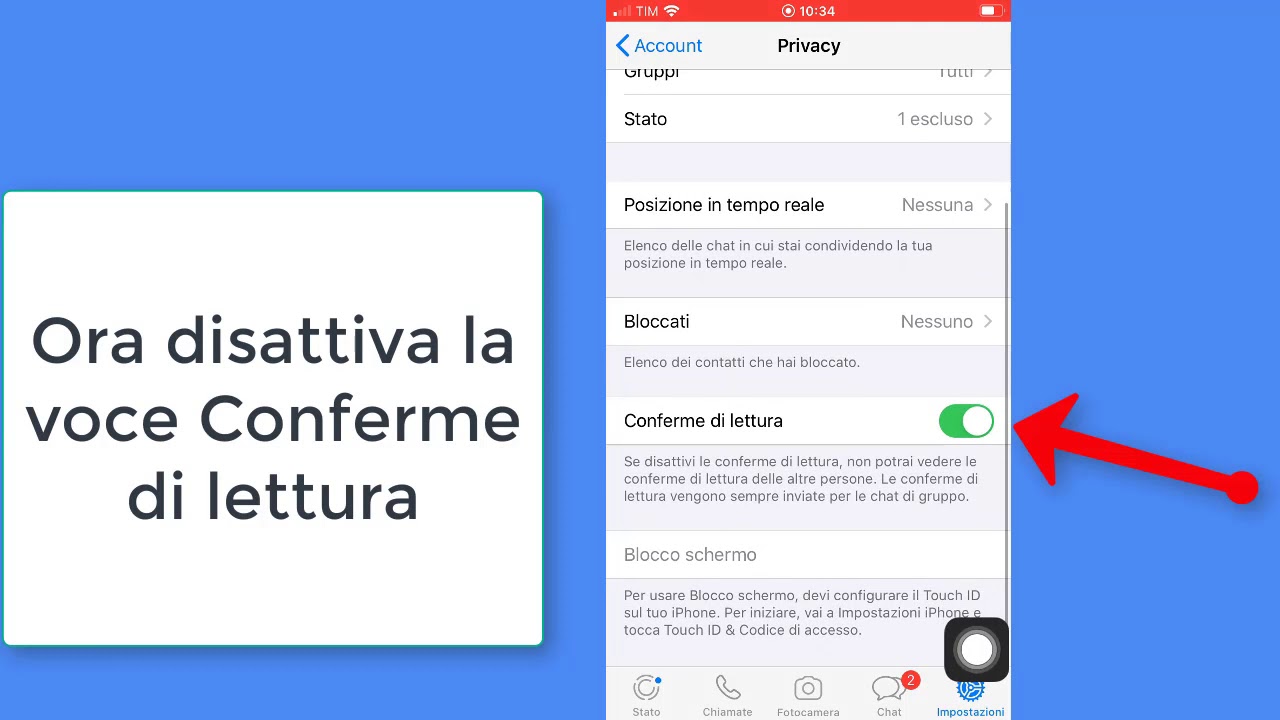 come disattivare le conferme di lettura