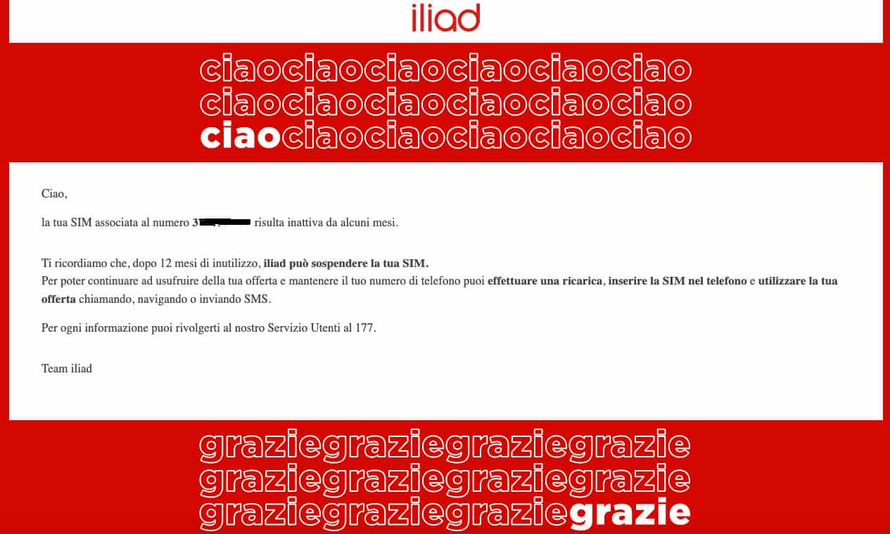 notifica Iliad